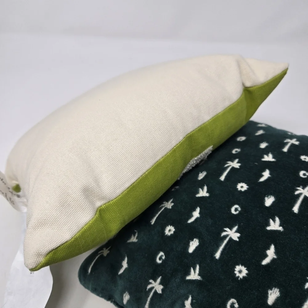 OPALHOUSE SET OF 2 DECORATIVE PILLOW JUNGALOW LIME GREEN HUNTER GREEN 10 X 10